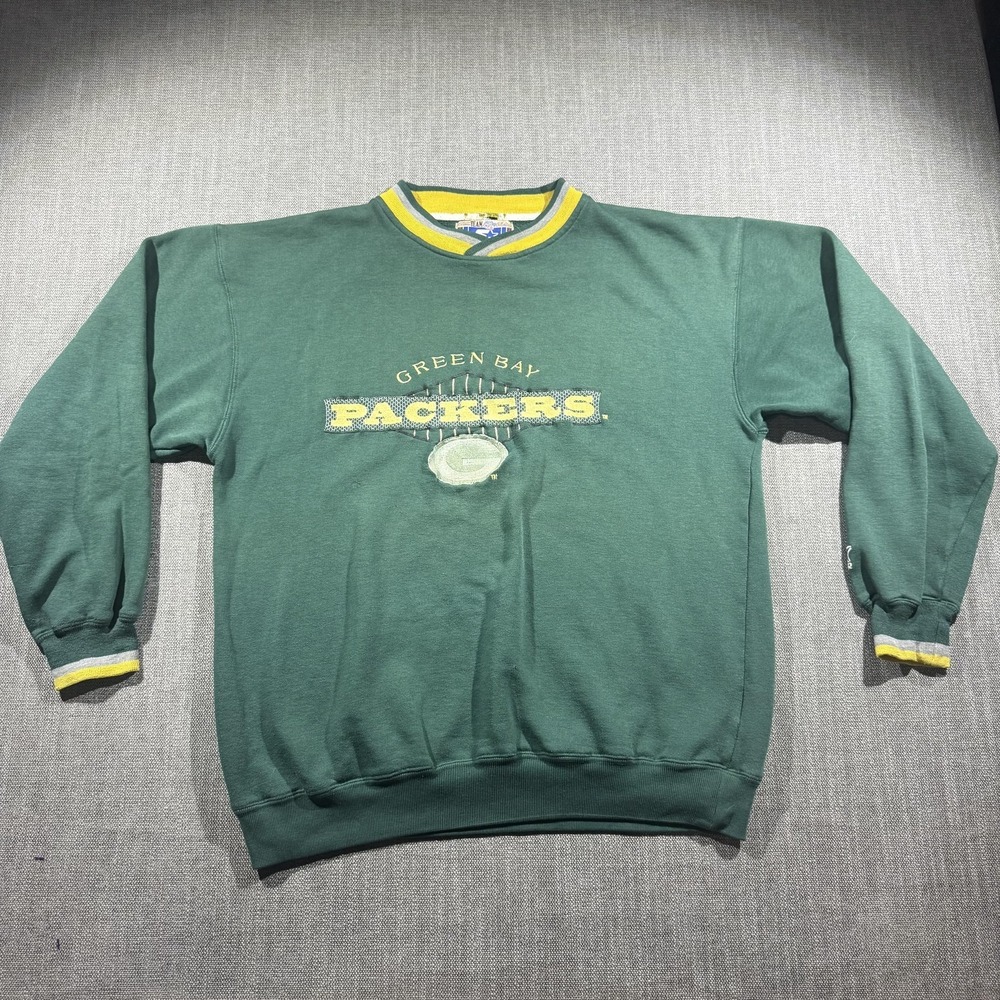 Vintage Green Bay Packers Sweatshirt Mens Large Green NFL Football Starter 90s